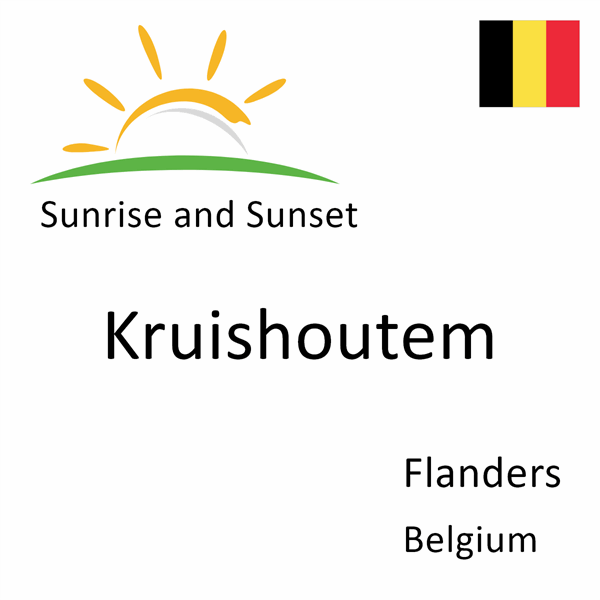 Sunrise and sunset times for Kruishoutem, Flanders, Belgium