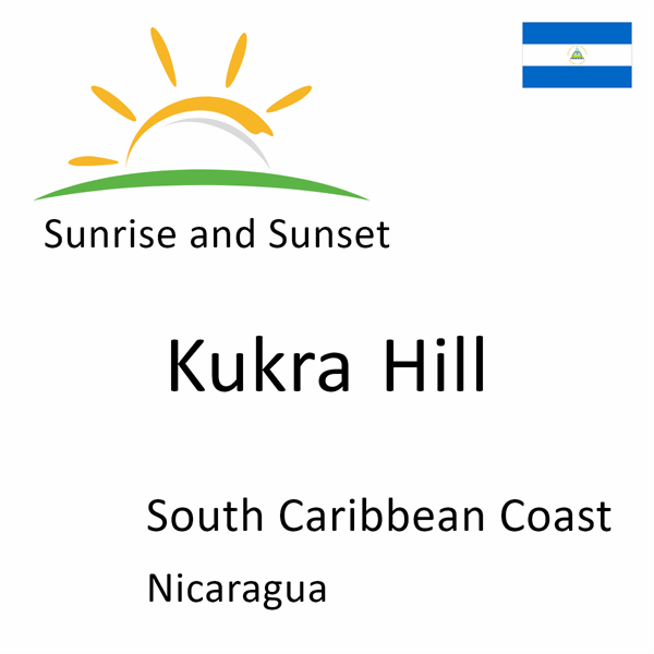 Sunrise and sunset times for Kukra Hill, South Caribbean Coast, Nicaragua
