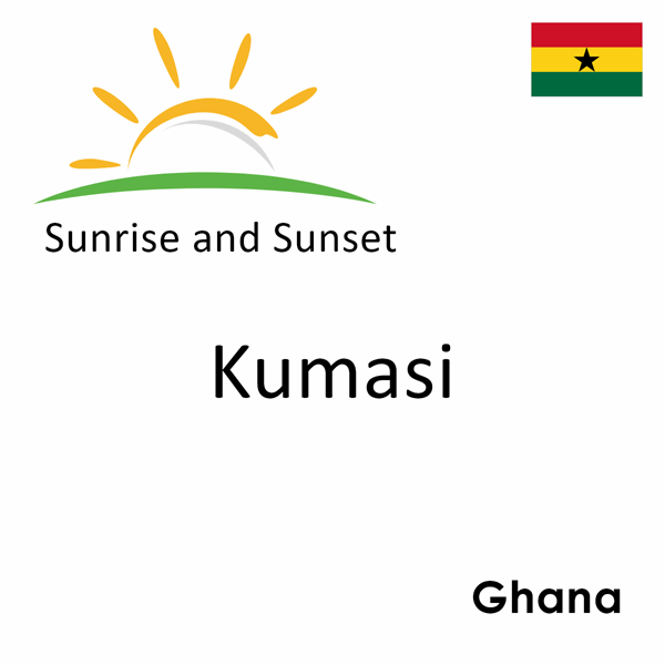 Sunrise and sunset times for Kumasi, Ghana