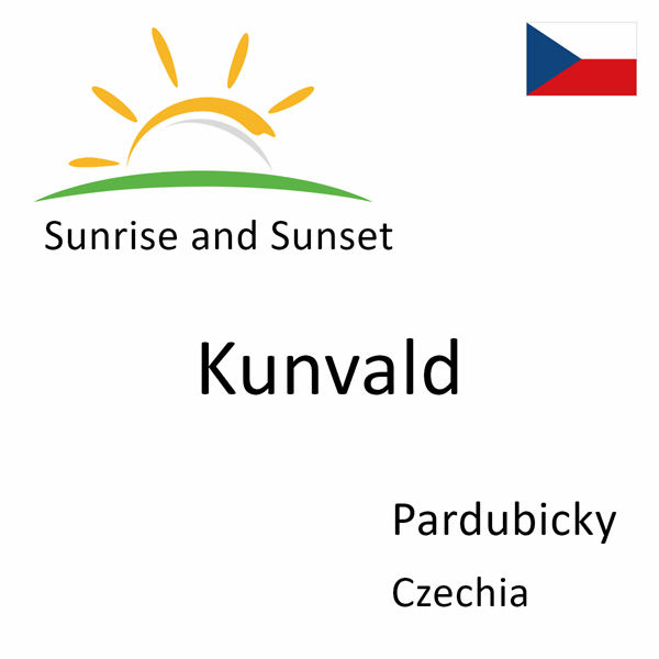 Sunrise and sunset times for Kunvald, Pardubicky, Czechia