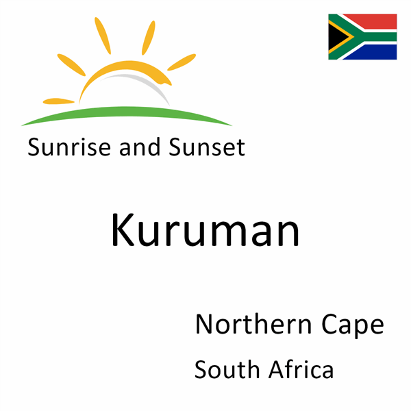 Sunrise and sunset times for Kuruman, Northern Cape, South Africa