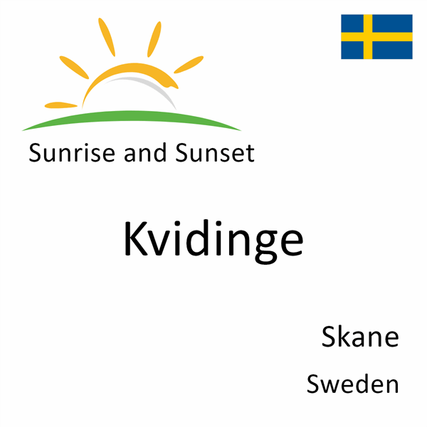 Sunrise and sunset times for Kvidinge, Skane, Sweden