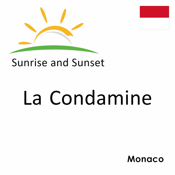 Sunrise and sunset times for La Condamine, Monaco