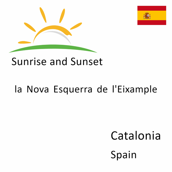 Sunrise and sunset times for la Nova Esquerra de l'Eixample, Catalonia, Spain