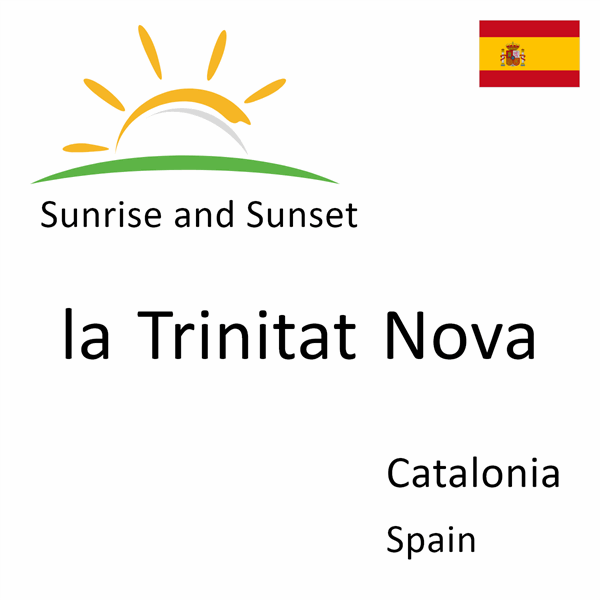 Sunrise and sunset times for la Trinitat Nova, Catalonia, Spain