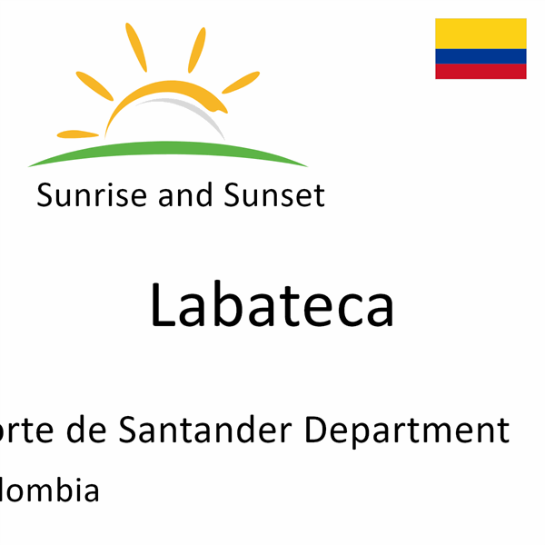 Sunrise and sunset times for Labateca, Norte de Santander Department, Colombia