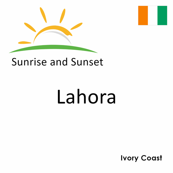 Sunrise and sunset times for Lahora, Ivory Coast