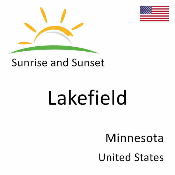 Sunrise and sunset times for Lakefield, Minnesota, United States