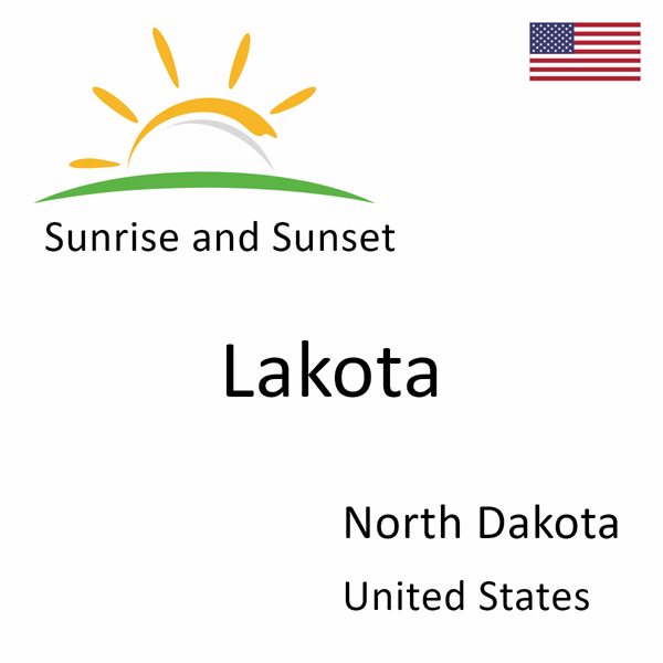 Sunrise and sunset times for Lakota, North Dakota, United States