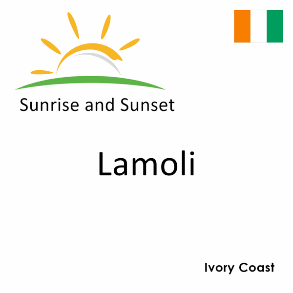 Sunrise and sunset times for Lamoli, Ivory Coast