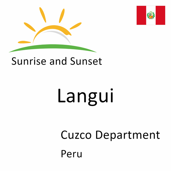 Sunrise and sunset times for Langui, Cuzco Department, Peru