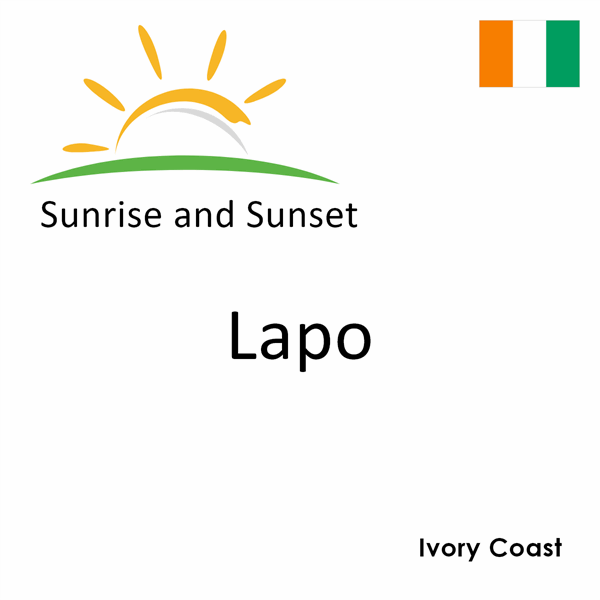 Sunrise and sunset times for Lapo, Ivory Coast