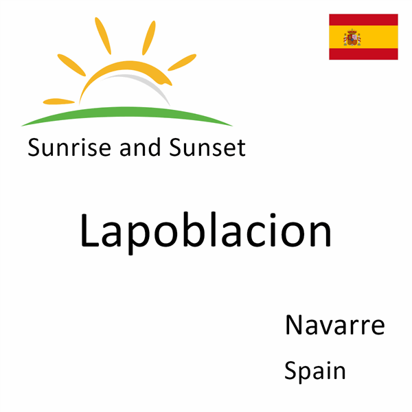 Sunrise and sunset times for Lapoblacion, Navarre, Spain