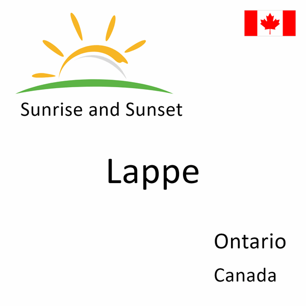 Sunrise and sunset times for Lappe, Ontario, Canada
