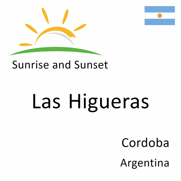 Sunrise and sunset times for Las Higueras, Cordoba, Argentina