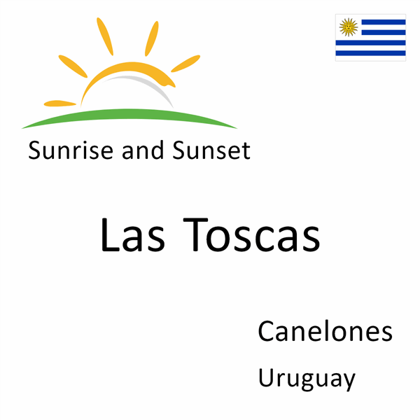 Sunrise and sunset times for Las Toscas, Canelones, Uruguay