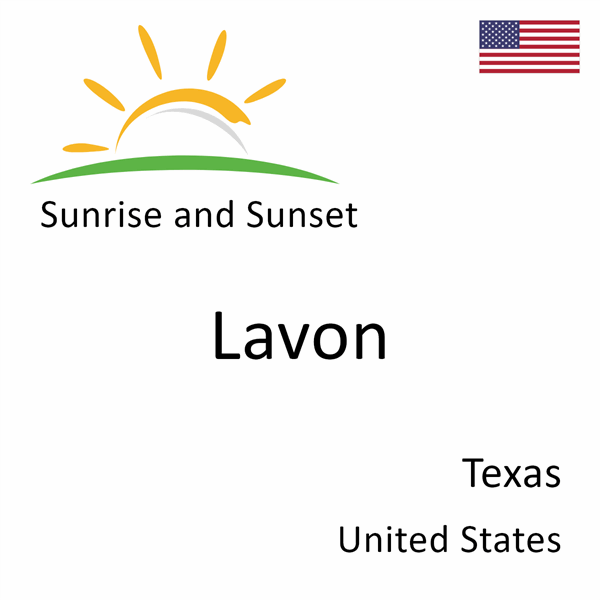 Sunrise and sunset times for Lavon, Texas, United States