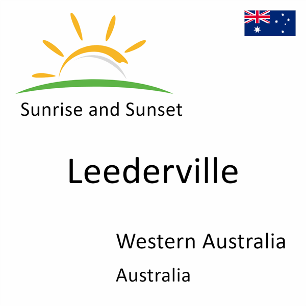 Sunrise and sunset times for Leederville, Western Australia, Australia