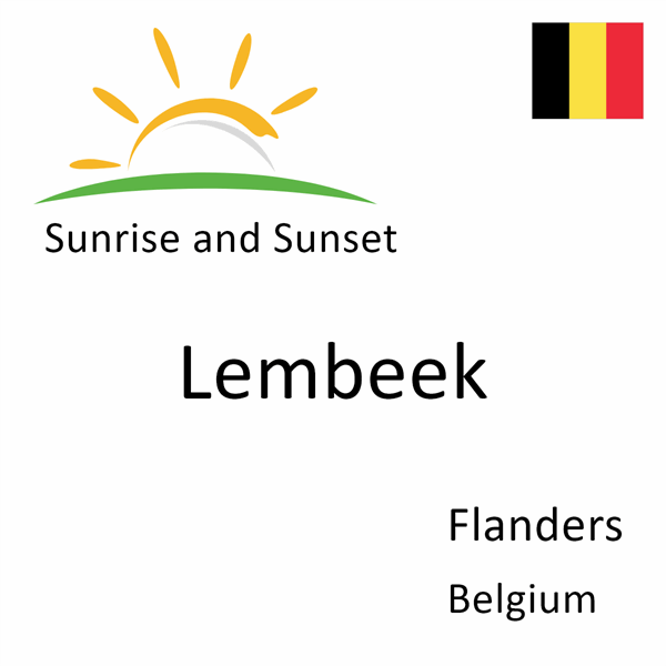 Sunrise and sunset times for Lembeek, Flanders, Belgium