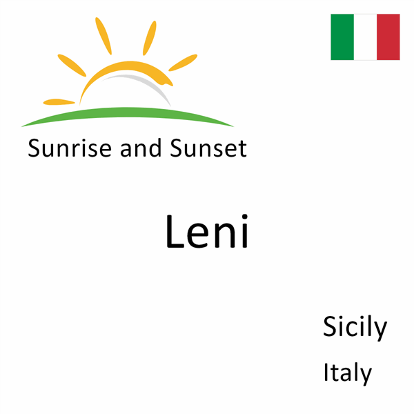 Sunrise and sunset times for Leni, Sicily, Italy