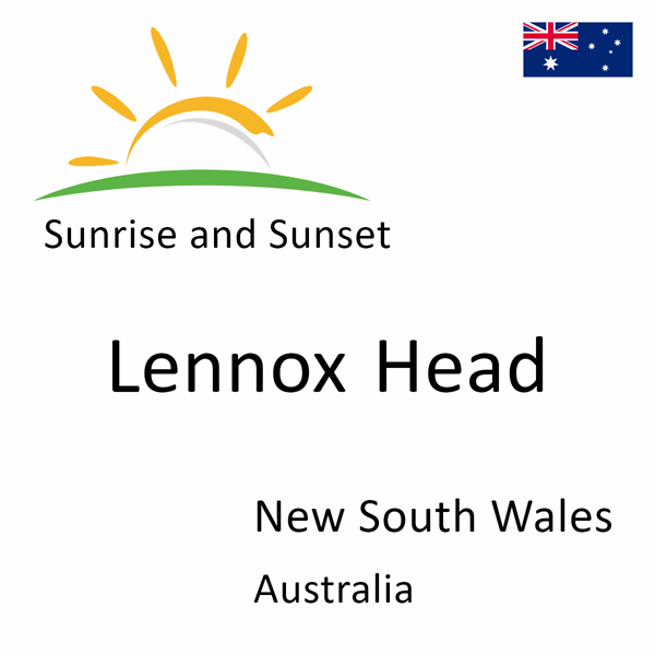 Sunrise and sunset times for Lennox Head, New South Wales, Australia