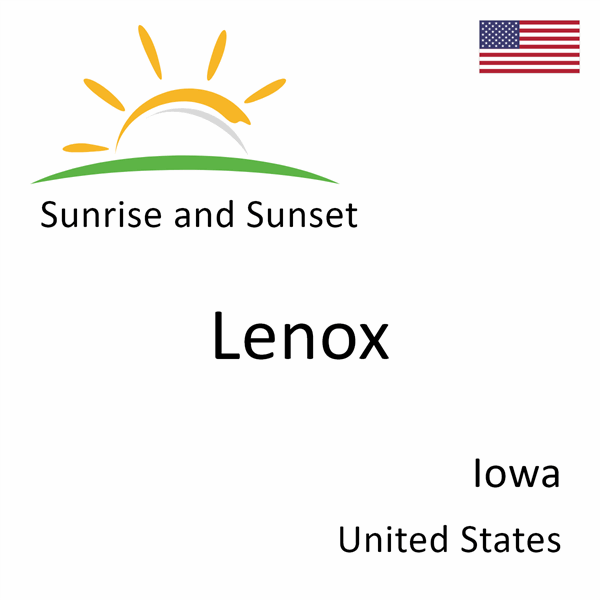 Sunrise and sunset times for Lenox, Iowa, United States