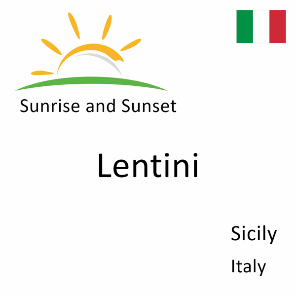 Sunrise and sunset times for Lentini, Sicily, Italy