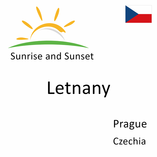 Sunrise and sunset times for Letnany, Prague, Czechia