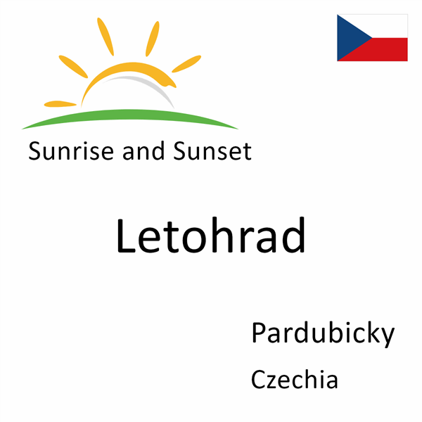 Sunrise and sunset times for Letohrad, Pardubicky, Czechia