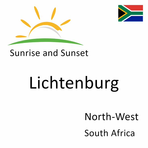 Sunrise and sunset times for Lichtenburg, North-West, South Africa
