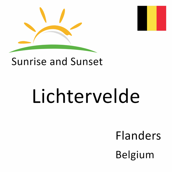 Sunrise and sunset times for Lichtervelde, Flanders, Belgium