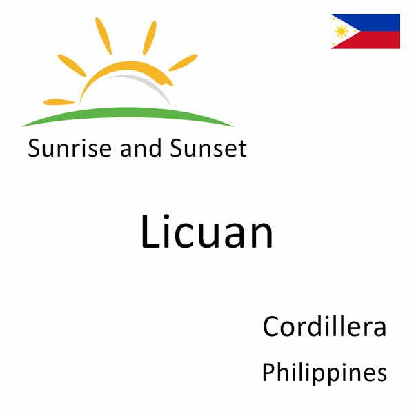 Sunrise and sunset times for Licuan, Cordillera, Philippines