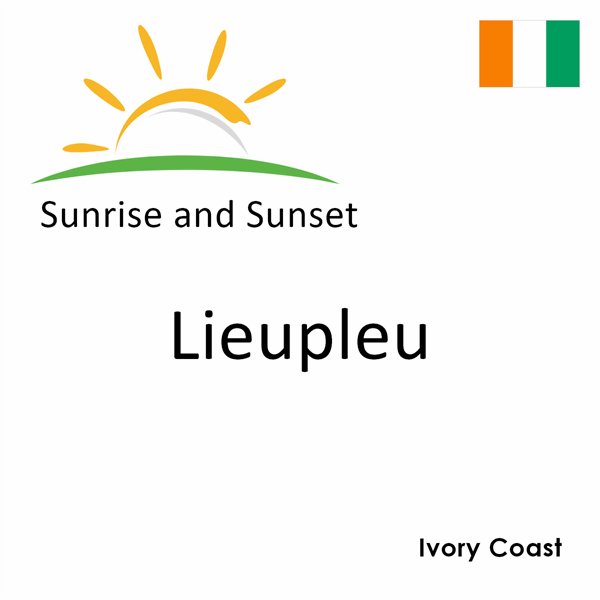 Sunrise and sunset times for Lieupleu, Ivory Coast