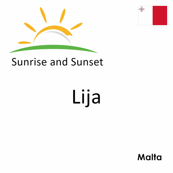 Sunrise and sunset times for Lija, Malta