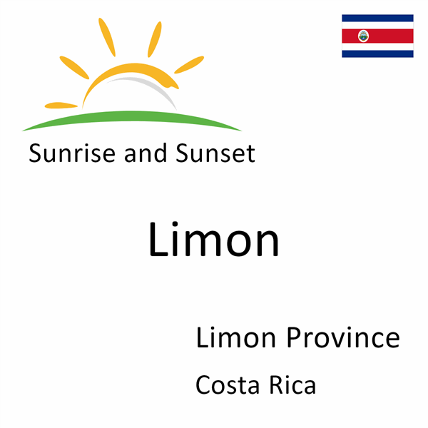 Sunrise and sunset times for Limon, Limon Province, Costa Rica