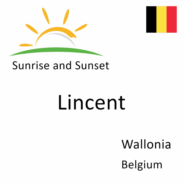 Sunrise and sunset times for Lincent, Wallonia, Belgium