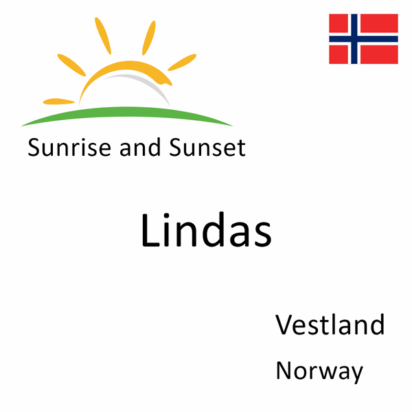 Sunrise and sunset times for Lindas, Vestland, Norway