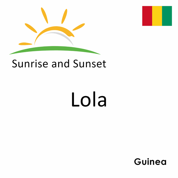 Sunrise and sunset times for Lola, Guinea