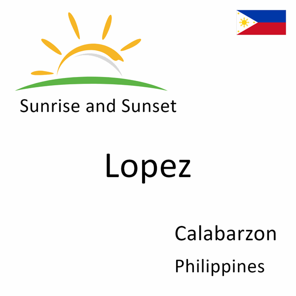 Sunrise and sunset times for Lopez, Calabarzon, Philippines