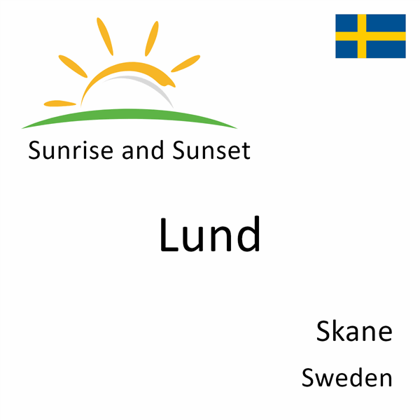 Sunrise and sunset times for Lund, Skane, Sweden