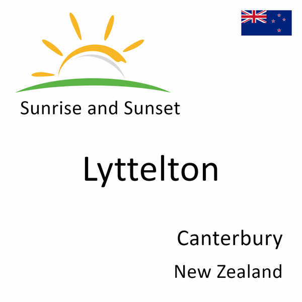 Sunrise and sunset times for Lyttelton, Canterbury, New Zealand