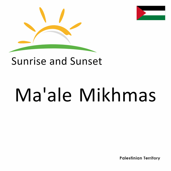 Sunrise and sunset times for Ma'ale Mikhmas, Palestinian Territory