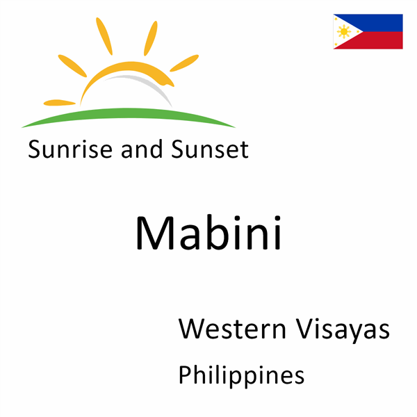 Sunrise and sunset times for Mabini, Western Visayas, Philippines