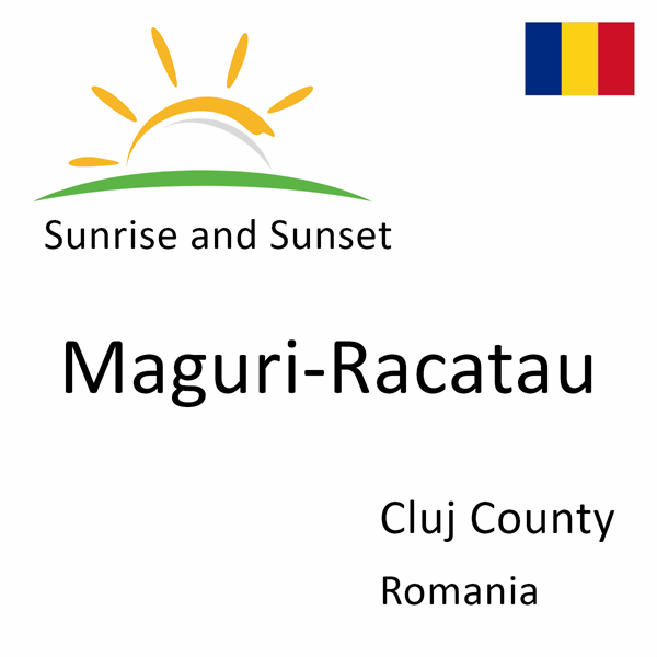 Sunrise and sunset times for Maguri-Racatau, Cluj County, Romania