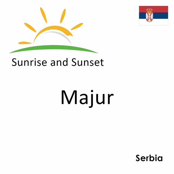 Sunrise and sunset times for Majur, Serbia