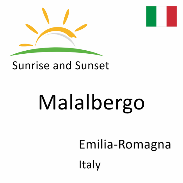 Sunrise and sunset times for Malalbergo, Emilia-Romagna, Italy