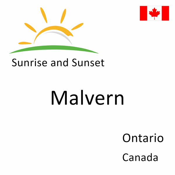 Sunrise and sunset times for Malvern, Ontario, Canada
