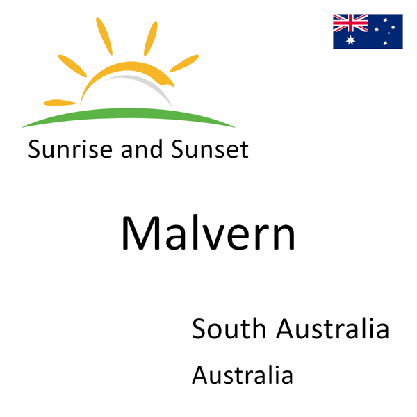 Sunrise and sunset times for Malvern, South Australia, Australia