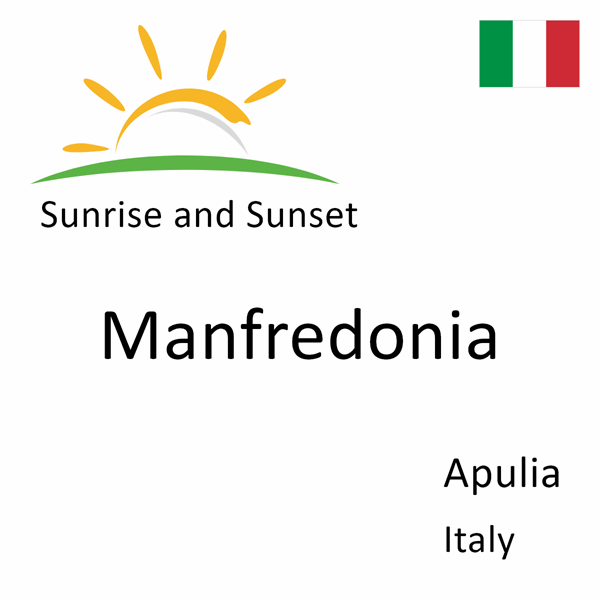 Sunrise and sunset times for Manfredonia, Apulia, Italy