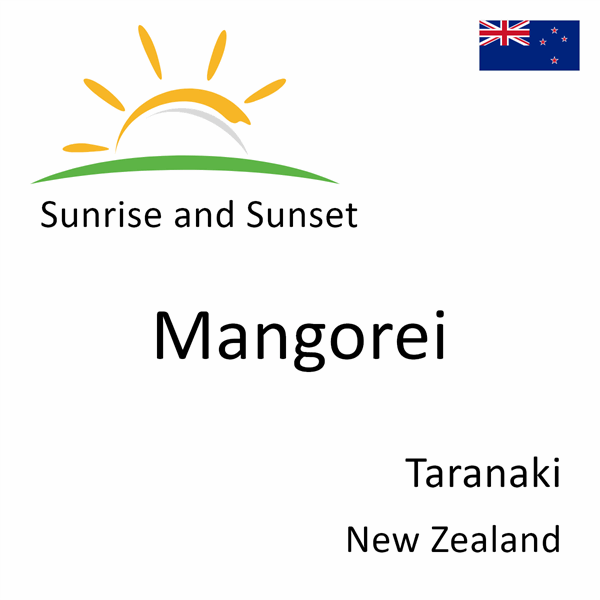 Sunrise and sunset times for Mangorei, Taranaki, New Zealand